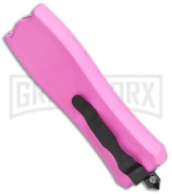 Belly Button Pink OTF Automatic Knife - Black Plain -Kershaw Shop Belly Button Pink OTF Auto Black SB023PK GX 33877 jr side large