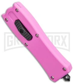 Belly Button Pink OTF Automatic Knife - Black Plain -Kershaw Shop Belly Button Pink OTF Auto Black SB023PK GX 33877 jr spine large