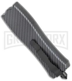 Belly Button Sim Carbon Fiber OTF Automatic Knife - Black Plain -Kershaw Shop Belly Button Sim CF OTF Auto Black GX 37495 jr side large