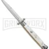 Frank Beltrame 11" Italian Stiletto Mother Of Pearl Automatic Knife - Bayonet -Kershaw Shop Beltrame 11in Italian Stiletto Mother of Pearl Auto Bayo GX 37113 jr large