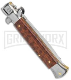Frank B 9" Italian Stiletto Snakewood Automatic Knife - Dagger Satin -Kershaw Shop Beltrame 9in Italian Stiletto Snakewood Dagger GX 35564 jr side large