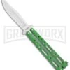 Benchmark Balisong Green Butterfly Knife - Satin Plain -Kershaw Shop Benchmark BM010 Green Balisong Butterfly Satin BM010 BHQ 115068 jr large