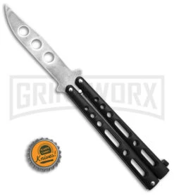 Benchmark Black Butterfly Trainer Knife - Stonewash Dull -Kershaw Shop Benchmark Butterfly Rrainer Black SW BHQ 137773 td size large