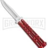 Benchmark BM009 Red Balisong Butterfly Knife - Satin Plain -Kershaw Shop Benchmark Red Buttefly Knife Satin BM009 BHQ 74287 jr large