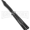 Chalkhill Balisong Butterfly Knife - Black Tanto Skeletonized -Kershaw Shop Black Balisong Clip Point Butterfly Knife Black Finish GX 37653 td large