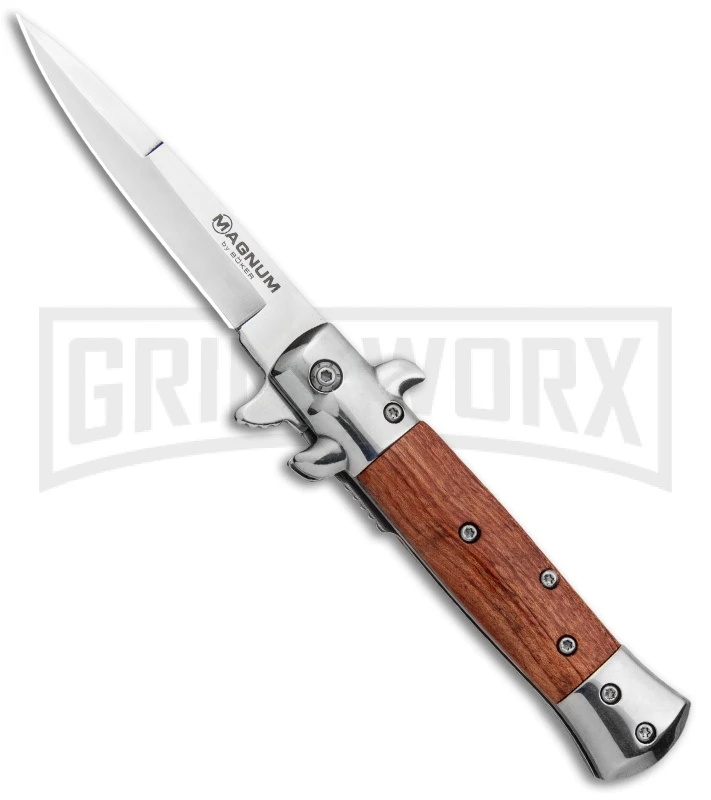 Boker Magnum Rosewood Italian Classic Small Spring Assisted Knife - Bayo Polish 3 Boker Magnum Rosewood Italian Classic Small Spring Assisted Knife - Bayo Polish