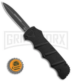 Boker Kalashnikov Black Aluminum OTF Automatic Knife - Dagger Black SW Plain -Kershaw Shop Boker Plus Kalashinov Dagger OTF Automatic Knife Black Aluminium 3in Black SW BHQ 126000 td size large