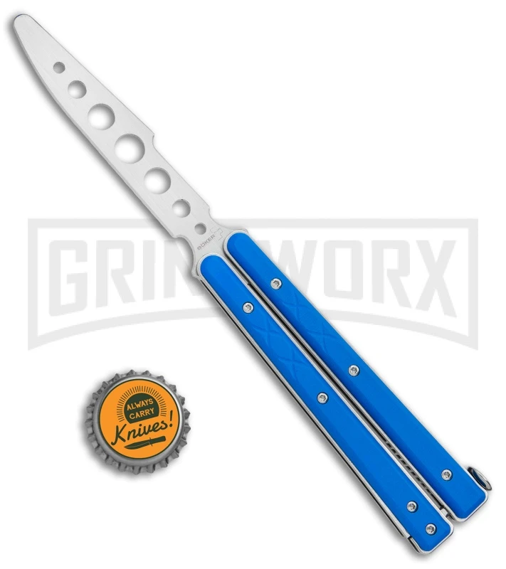 Boker Plus Mini Balisong Solid Blue Trainer Knife - Satin Dull 6 Boker Plus Mini Balisong Solid Blue Trainer Knife - Satin Dull - Image 4