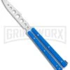Boker Plus Mini Balisong Solid Blue Trainer Knife - Satin Dull