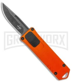Boker Plus USB OTF Black Automatic Knife Aluminum - Orange SW Plain
