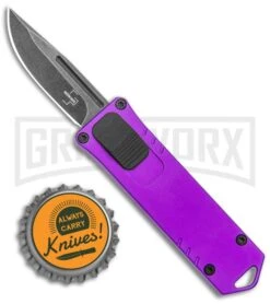 Boker Plus USB OTF Black Automatic Knife Aluminum - Purple SW Plain -Kershaw Shop Boker Plus USB OTF Auto Purple Aluminum Black SW 06EX277SOI BHQ 125999 jr bottlecap large