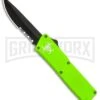 Bolt Zombie Green Biohazard D/A OTF Automatic Knife - Black Serr -Kershaw Shop Bolt Zombie Green Biohazard DA OTF Auto Black Serr GX 17283 jr large