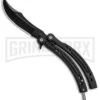 Andux CS Black Balisong Butterfly Knife W/ Black Inlays - Bowie Black Plain