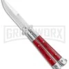 Noble Flipper Red Marble Balisong Butterfly Knife - Satin Plain