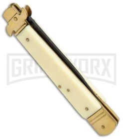 CKM 9.75" Slimline Sim Ivory Leverlock Automatic Knife - Black -Kershaw Shop CKM 9.75in Silmline Sim Ivory Leverlock Auto Black LV2057 GX 34292 jr side large