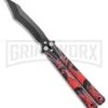 Chalkhill Balisong Butterfly Knife - Black/Red Dragon Handles - Black Plain -Kershaw Shop Chalkhill Balisong Black Butterfly Black Red Dragon Handles GX 37965 jr large