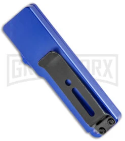 Chud Blue OTF Automatic Knife - Stonewash Tanto Plain -Kershaw Shop Chud Mini Blue OTF Auto Pocket Clip BB Tanto GX 38561 jr side large