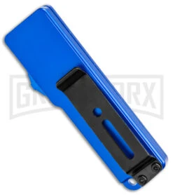 Chud Mini Blue OTF Automatic Knife - Blue Tanto Swedge SW -Kershaw Shop Chud Mini OTF DA Tanto Auto Blue Satin GX 38955 jr side large