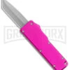 Chud Pink OTF Automatic Knife - Stonewash Tanto Plain