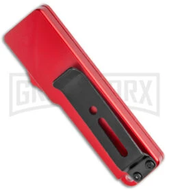 Chud Red OTF Automatic Knife - Black Tanto Plain -Kershaw Shop Chud Mini Red OTF Auto Pocket Clip Black Tanto GX 38559 jr side large