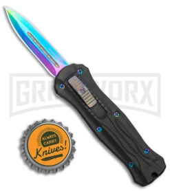 Coffin Blaster 2.0 Black DA/OTF Automatic Knife - Rainbow Dagger -Kershaw Shop Coffin Blaster 2.0 Black Flames DA OTF Auto Rainbow GX 38219 jr bottlecap large