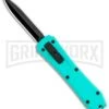 Coffin Blaster Aqua Blue DA/OTF Automatic Knife - Black Plain -Kershaw Shop Coffin Blaster Aqua Blue DA OTF Auto Black Plain GX 35363 jr large
