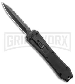 Coffin Blaster Black DA/OTF Automatic Dagger Knife - Black Serrated