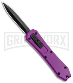 Coffin Blaster Purple DA/OTF Automatic Knife - Black Plain
