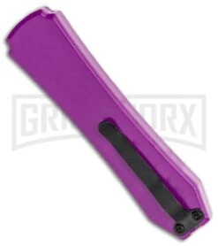 Coffin Blaster Purple DA/OTF Automatic Knife - Black Plain -Kershaw Shop Coffin Blaster Blaster Purple DA OTF Auto Black Plain GX 35365 jr side large