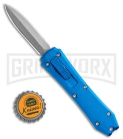 Coffin Blaster Blue DA/OTF Automatic Knife - Bead Blast Plain -Kershaw Shop Coffin Blaster Blue DA OTF Automatic Knife BB Plain 2706 2BL GX 35327 LS Bottlecap large