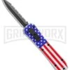 Coffin Blaster USA Flag DA/OTF Automatic Knife - Dagger Black Serr