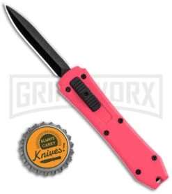 Coffin Blaster Metallic Pink DA/OTF Automatic Knife - Black Blade -Kershaw Shop Coffin Blaster Metallic Pink DA OTF Auto Black Plain GX 26200 jr bottlecap large