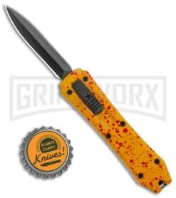 Coffin Blaster Orange/Splatter DA/OTF Automatic Knife - Black Dagger -Kershaw Shop Coffin Blaster Orange Splatter DA OTF Auto Black Dagger GX 37881 jr bottlecap large
