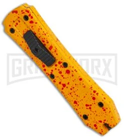 Coffin Blaster Orange/Splatter DA/OTF Automatic Knife - Black Dagger -Kershaw Shop Coffin Blaster Orange Splatter DA OTF Auto Black Dagger GX 37881 jr spine large