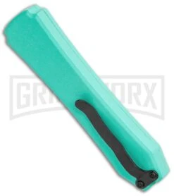 Coffin Blaster Robin Egg Blue DA/OTF Automatic Knife - Black Plain -Kershaw Shop Coffin Blaster Robin Egg Blue DA OTF Auto Black Plain GX 37836 jr side large