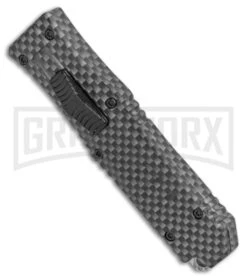 Mini Marvel Sim. Carbon Fiber HL OTF Automatic Knife - Black Tanto Blade -Kershaw Shop Coffin Blaster Sim CF DA OTF Auto Tanto Black GX 33815 jr spine large