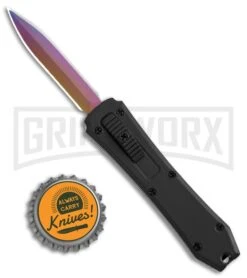 Coffin Blaster Tactical Black DA/OTF Automatic Knife -Rainbow Plain -Kershaw Shop Coffin Blaster Tactical Black DA OTF Auto Rainbow Plain GX 35364 jr bottlecap large