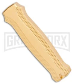 Coffin Blaster 2.0 Textured Gold DA/OTF Automatic Knife - Black Plain -Kershaw Shop Coffin Blaster Textured Gold DA OTF Auto Black GX 34912 jr side large