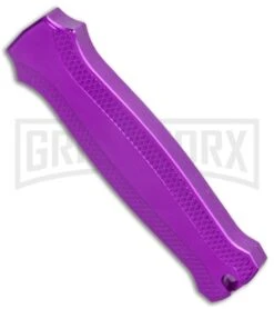 Coffin Blaster Textured Purple DA/OTF Automatic 440 Knife (2" Black Satin) -Kershaw Shop Coffin Blaster Textured Purple DA OTF Auto 440 Black GX 37636 jr side large