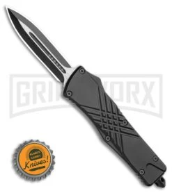 Atomic Criss Cross Dagger Black OTF Automatic Knife - Two Tone Plain -Kershaw Shop Criss Cross Dagger Black OTF Automatic Knife Two Tone Plain GX 35897 LS Bottlecap large