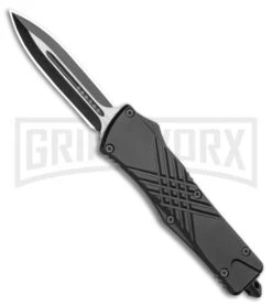 Atomic Criss Cross Dagger Black OTF Automatic Knife - Two Tone Plain