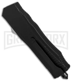 Nocturnal D/A OTF Automatic Knife Black - Drop Point Black Plain -Kershaw Shop DA OTF Auto black handle black plain BP 26365 er side large