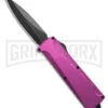 Daggerr Knives Koschei Purple Aluminum Double Action OTF Knife - Black Plain -Kershaw Shop Daggerr Knives Koschei Double Action OTF Knife Purple Aluminum 3.5in Black BHQ 182320 hd large