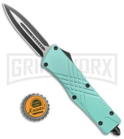 Demolisher OTF Automatic Knife Clip Point Mint - Two Tone Plain -Kershaw Shop Demolisher OTF Auto Dagger Mint TT GX 40640 jr bottlecap large