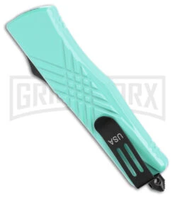 Demolisher OTF Automatic Knife Clip Point Mint - Two Tone Plain -Kershaw Shop Demolisher OTF Auto Dagger Mint TT GX 40640 jr side large