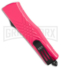 Demolisher OTF Automatic Knife Clip Point Pink - Two Tone Plain 8 Demolisher OTF Automatic Knife Clip Point Pink - Two Tone Plain -Kershaw Shop Demolisher OTF Auto Dagger Pink TT GX 40641 jr side large