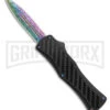 Edgeworks Carbon Fiber OTF Auto Knife Dagger - Rainbow Damascus Finish) 1 Edgeworks Carbon Fiber OTF Auto Knife Dagger - Rainbow Damascus Finish) -Kershaw Shop Edgeworks Carbon Fiber OTF Auto Knife Dagger 3in Rainbow Damascus GX 42359 td large
