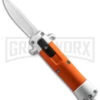 Enzo OTF Orange Automatic Keychain Knife - Satin Spear Point Plain -Kershaw Shop Enzo OTF Auto Keychain Knife Orange Satin GX 38889 jr large