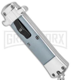 Enzo OTF Gray Automatic Keychain Knife - Satin Spear Point Plain -Kershaw Shop Enzo OTF Gray Auto Keychain Satin SP GX 38958 jr spine large