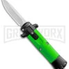 Enzo OTF Green/Black Automatic Keychain Knife - Satin Spear Point Plain -Kershaw Shop Enzo Stiletto Mini Green Black Bolsters OTF Auto Satin GX 38905 jr large